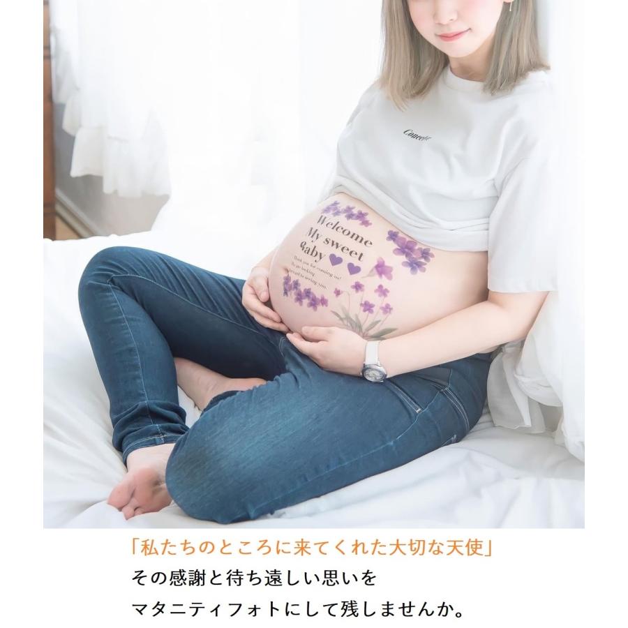 【練習用シール付】 マタニティフォト シール ベリーペイント タトゥーシール 小物 貼り方説明書付き 送料無料 ポスト投函 E |  | 01