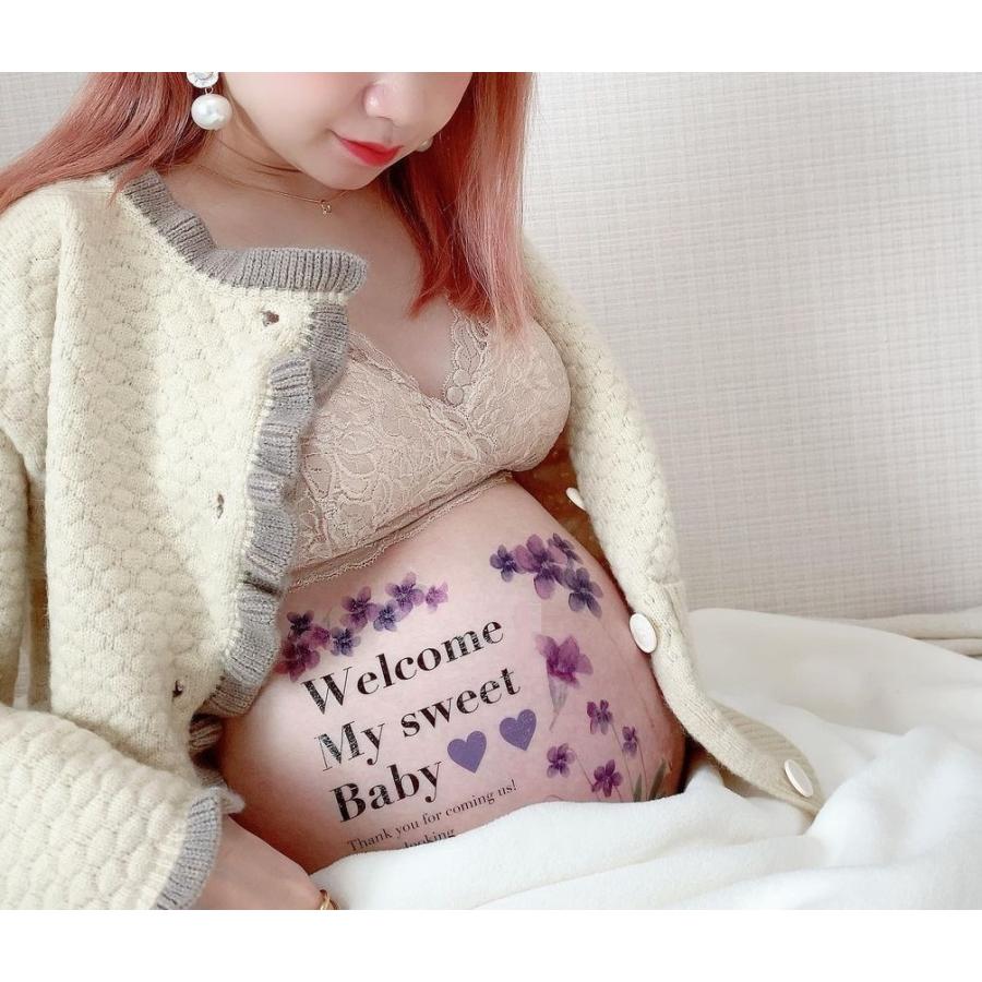 【練習用シール付】 マタニティフォト シール ベリーペイント タトゥーシール 小物 貼り方説明書付き 送料無料 ポスト投函 E |  | 02