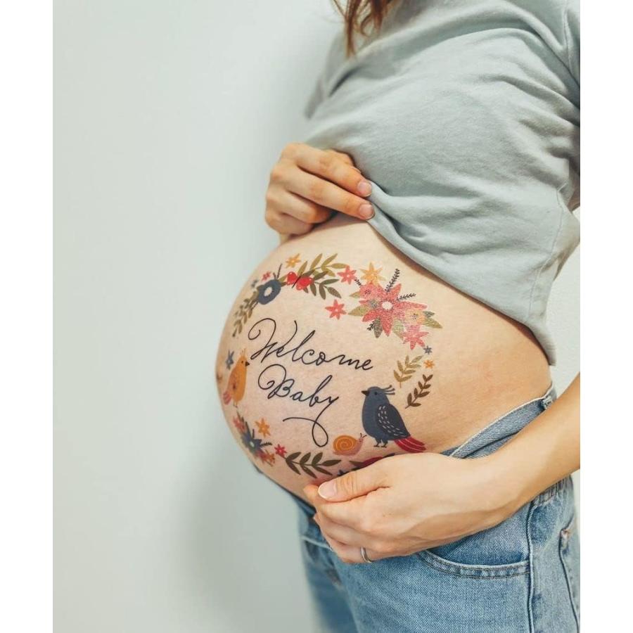 【練習用シール付】 マタニティフォト ベリーペイントシール ボディペイントシール タトゥーシール maternity photo 小物 送料無料 ポスト投函 ZG（Yahoo!・tuzuruヤフーショッピング店）