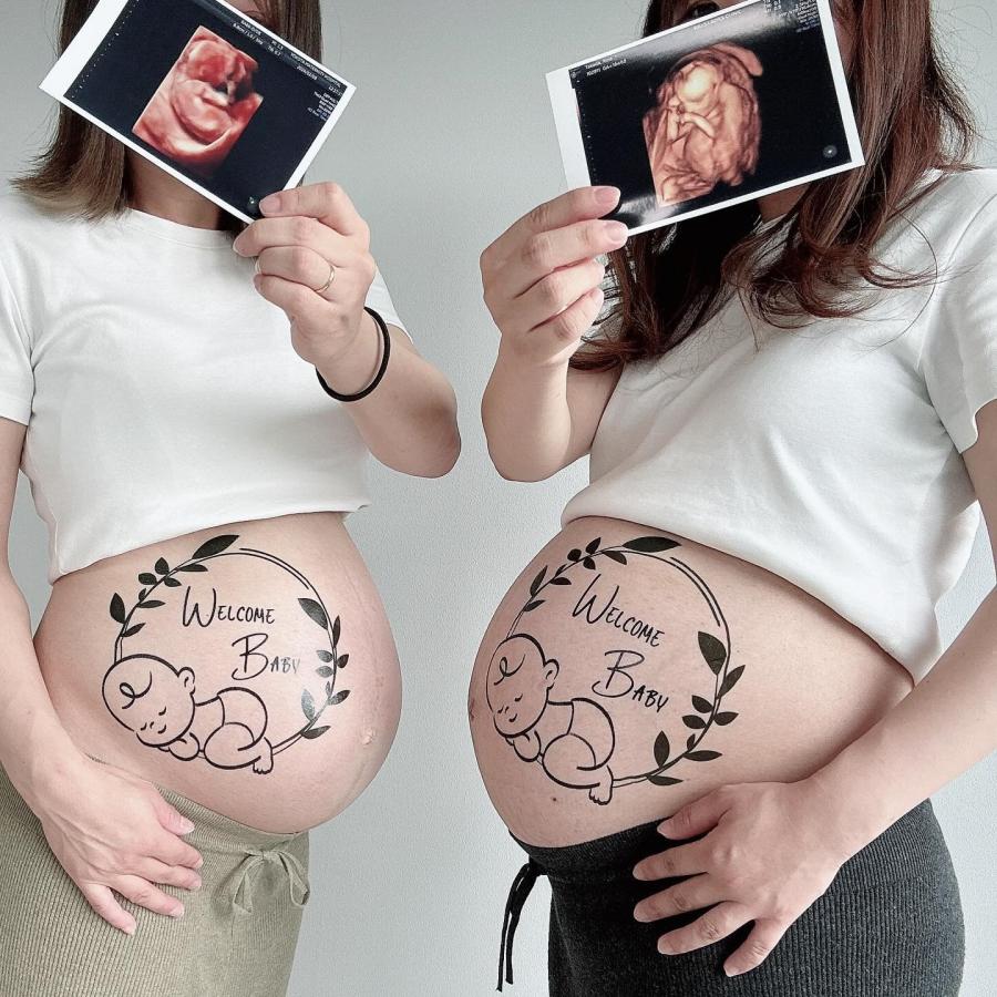 練習用シール付】 マタニティフォト ボディ シール タトゥーシール