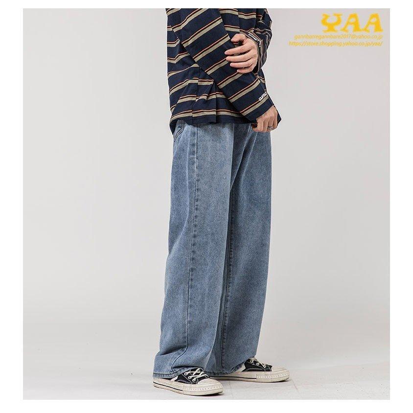 人気ショップが最安値挑戦 ジーンズ バギーパンツ ワイドパンツ デニム パンツ ボトムス きれいめ デニムワイドパンツ ロング丈 ヴィンテージ メンズ Democracia Tv