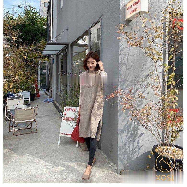 ニットワンピースレディース40代春秋冬ニットベストワンピースvネックベストスカートスリットニットインナー大人オシャレ韓国風ゆったり30代50代 オンライン限定商品