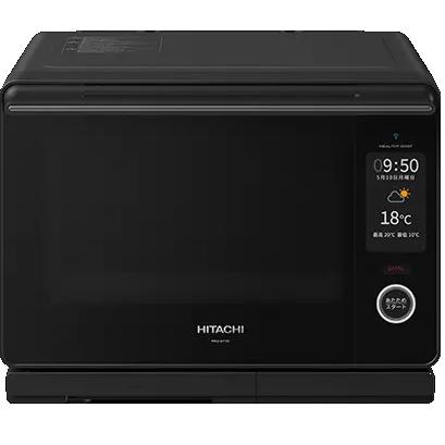 日立 MRO-W10B-K フロストブラック オーブンレンジ ヘルシーシェフ過熱水蒸気 MROW10B ３０Ｌ 新品 メーカー保証１年付 | ヘルシーシェフ
