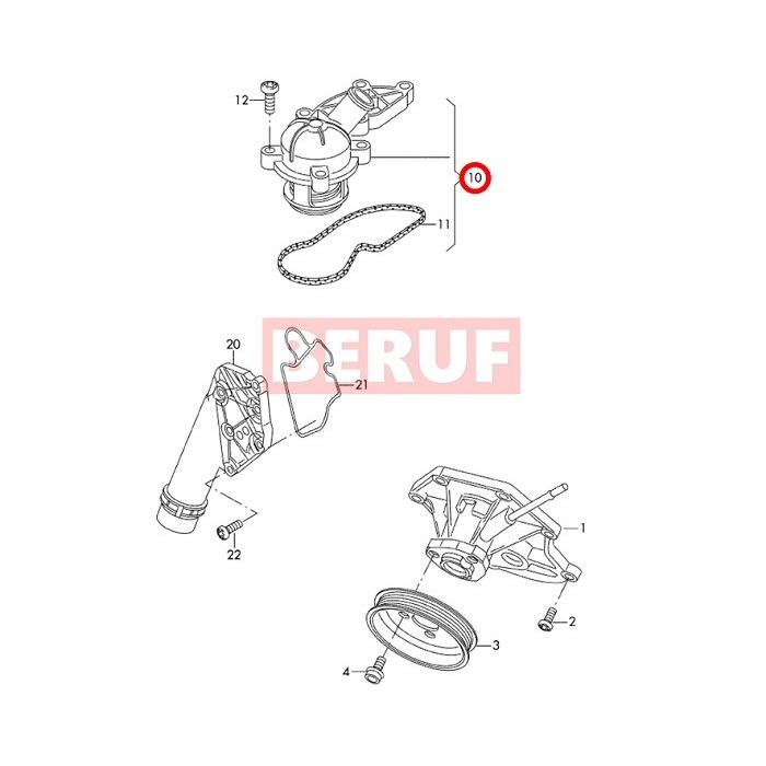 フォルクスワーゲン　サーモスタット 80度開弁　トゥアレグ 7P　7PCGEA　06E121111AL｜beruf-as｜02