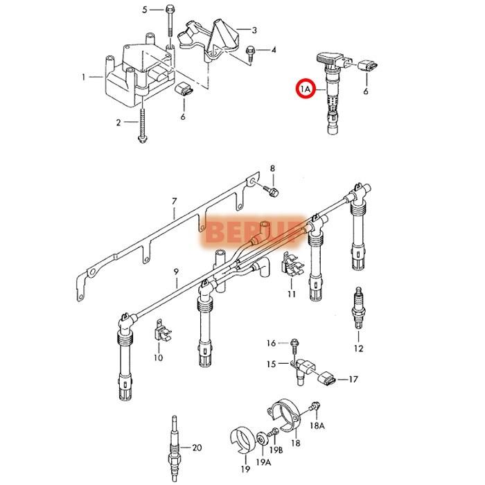 アウディ　イグニッションコイル HELLA製　A4 S4　8K　8KCAB 8KCDH 8KCDN 8KCDNF 8KCDNA　07K905715F｜beruf-as｜02