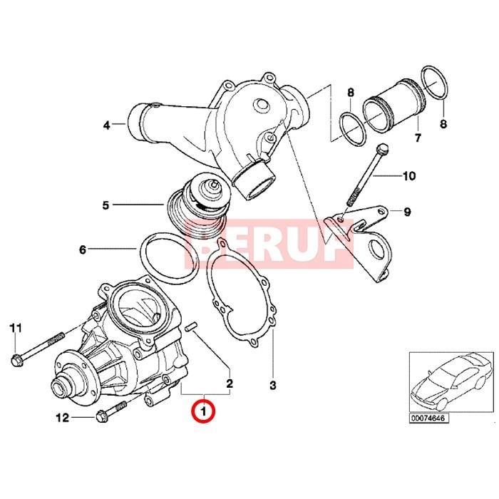 BMW ウォーターポンプ SIL製 3シリーズ E46 M3 M3CSL S54 直6 