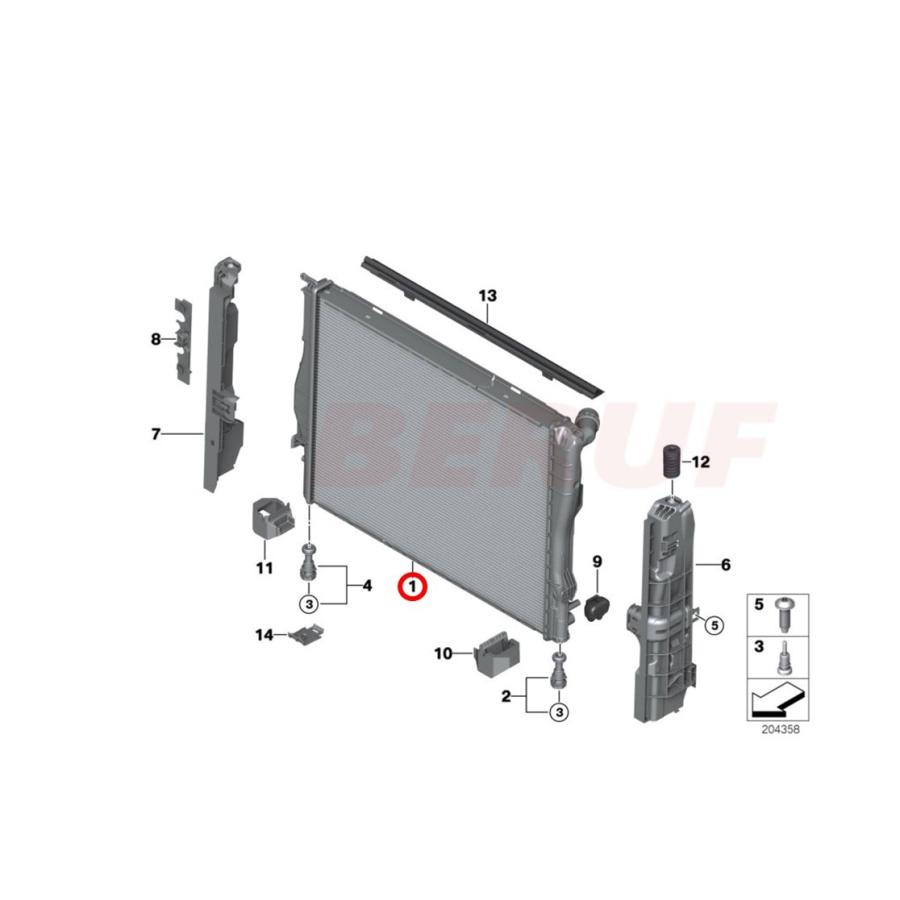 BMW ラジエター 3シリーズ E90 E91 E92 320i 323i 325i 325xi 330i