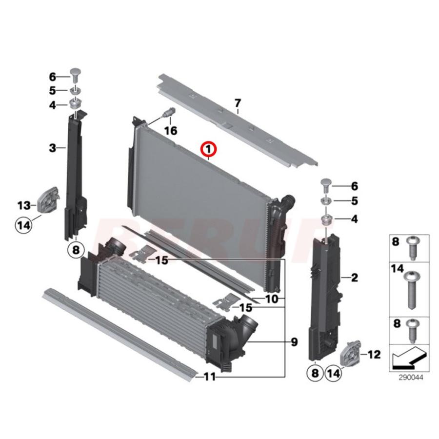【BERUF】 BMW ラジエーター BEHR HELLA製 / 4シリーズ F32 F33 / 428i 435i / 17118672104 / 純正OEM