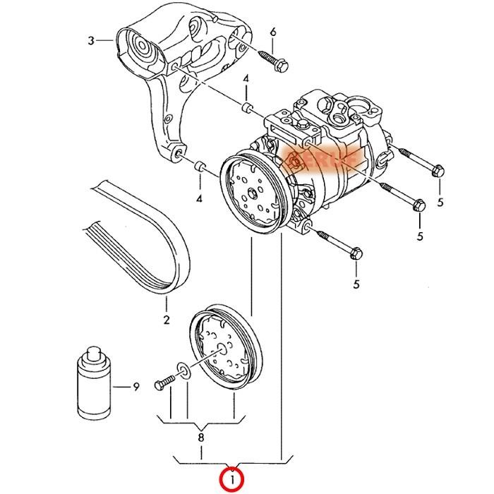 フォルクスワーゲン エアコンコンプレッサー BEHR製 純正OEM
