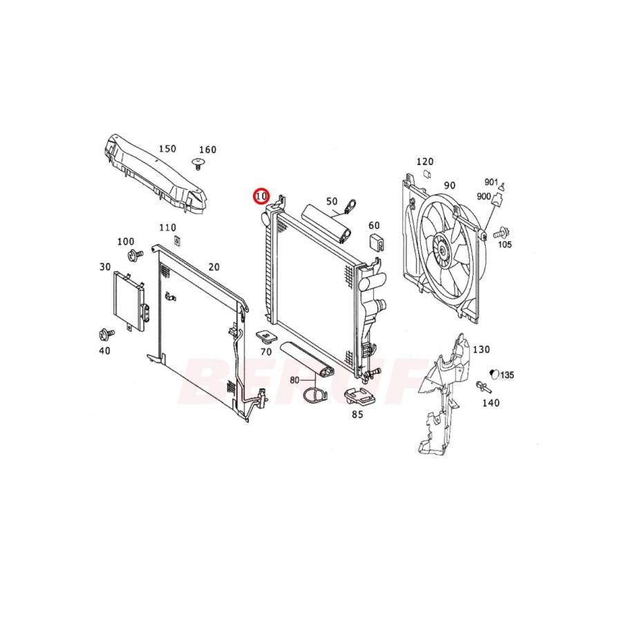 メルセデスベンツ　ラジエーター　BEHR　SLクラス　R230　SL550　SL600　V12　V8　2305000303　SL500　M275　M113　HELLA製