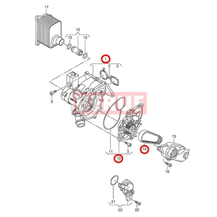 フォルクスワーゲン ウォーターポンプ サーモスタットASSY INA製
