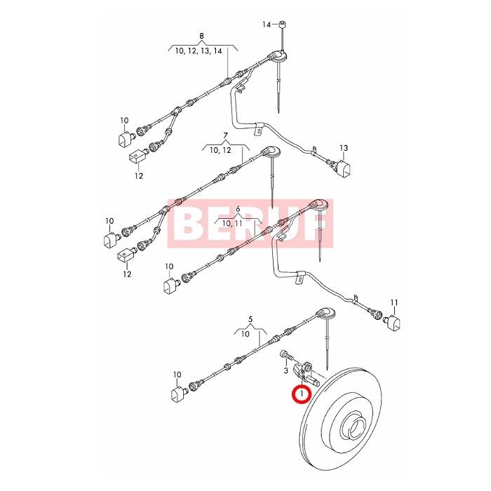 フォルクスワーゲン スピードセンサー リア 左側 ATE製 ザ・ビートル 16CBZ 16CBZK 16CPL WHT003859B : ベ ...