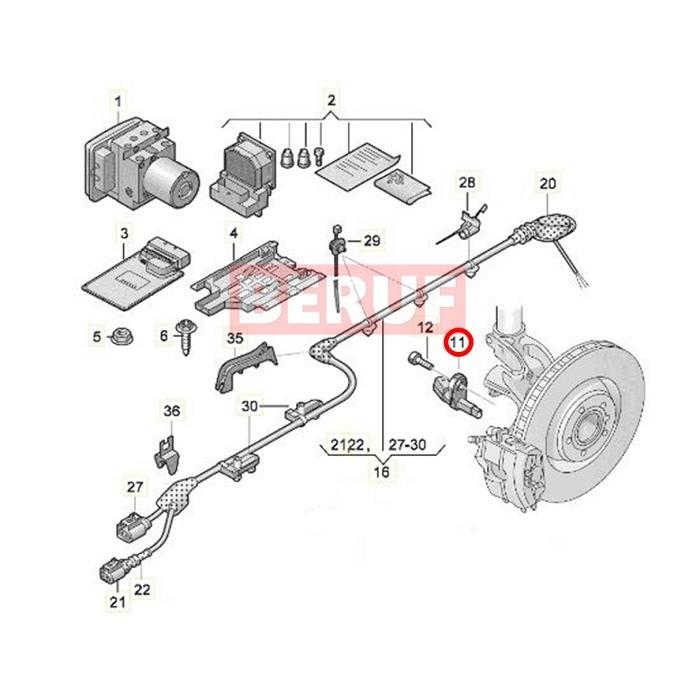 アウディ リア スピードセンサー ATE製 左右共通 A3 S3 8VCJSF 8VCJSL 8VCJXF 8VCJXL 8VCPT ...