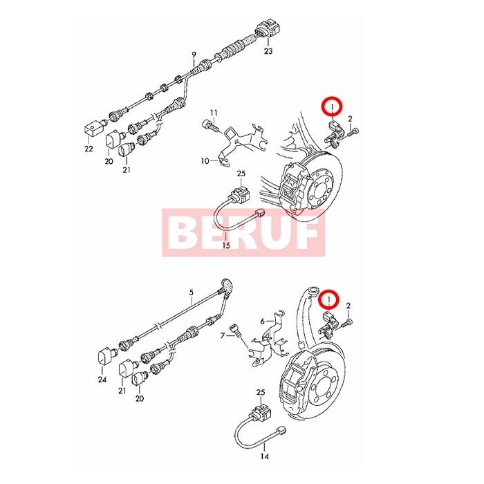 フォルクスワーゲン スピードセンサー フロント リア 左右共通 ATE製 トゥアレグ 7P 7PCGRS 7PCGRA 7PCGEA ...