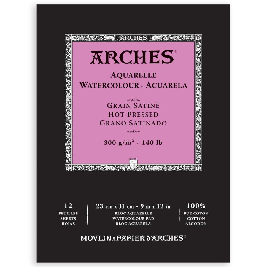 Archesアルシュ 水彩紙 パッド 300g 極細23X31cm 12枚 (1795097 