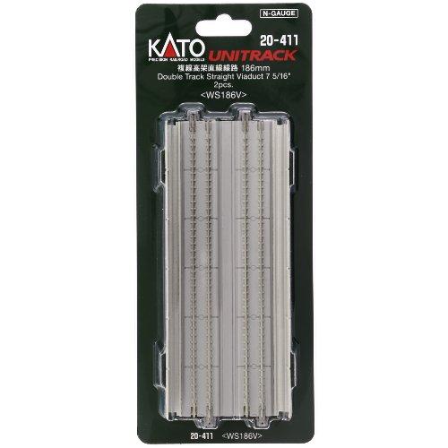 KATO Nゲージ 複線高架直線線路 186mm 2本入 20-411 鉄道模型用品 : べ