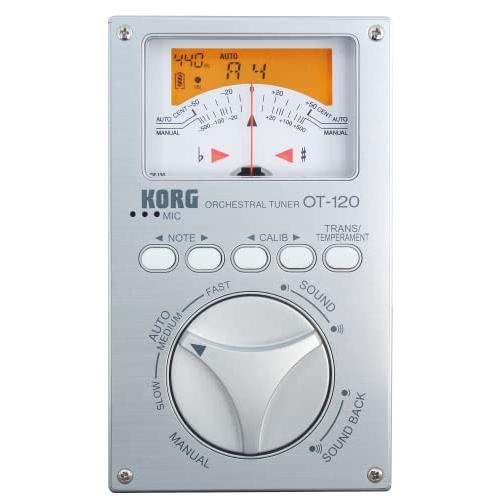 KORG クロマチックチューナー 針式メーター OT-120 吹奏楽 ブラスバンド オーケストラ どんなコンサート・ピッチにも対応 100時間連続稼働 ソフ KORG クロマチックチューナー 針式メーター OT-120 吹奏楽 ブラス