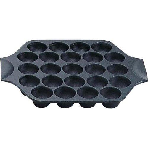 IWACHU たこ焼きセット (大) 23穴 岩鋳 Iwachu たこ焼23穴 IH対応 黒焼付 南部鉄器 24025 黒 穴径4cm