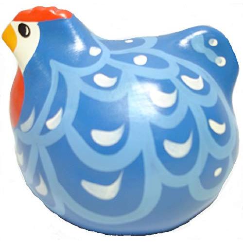 陶器 動物 置物 ハッピーヘン 幸せを呼ぶ鳥 【ブルーハンブルグ(青) 雌
