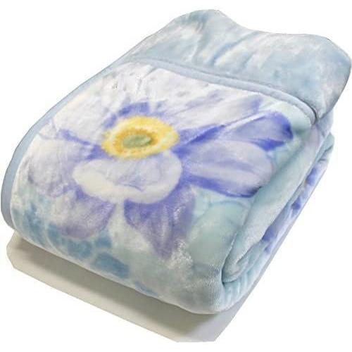 京都西川 2970219 2枚合せマイヤー毛布シングル 2CM5202 (ブルー