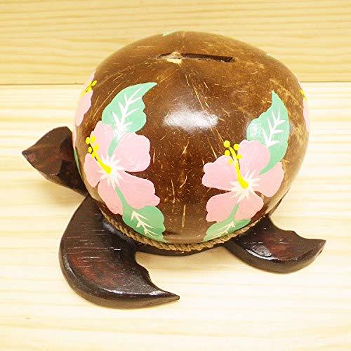 プルメリアハワイアン　ひょうたん製小物入れ　ハワイアン雑貨 ピンク】○o。ハワイアン*ホヌ（カメ）の貯金箱プルメリア ハワイアン
