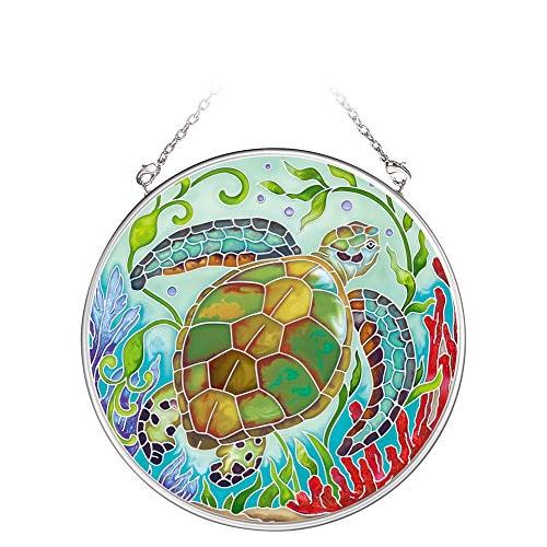 サンキャッチャー ステンドグラス風 カメ 海 Sea Life Turtle Medium