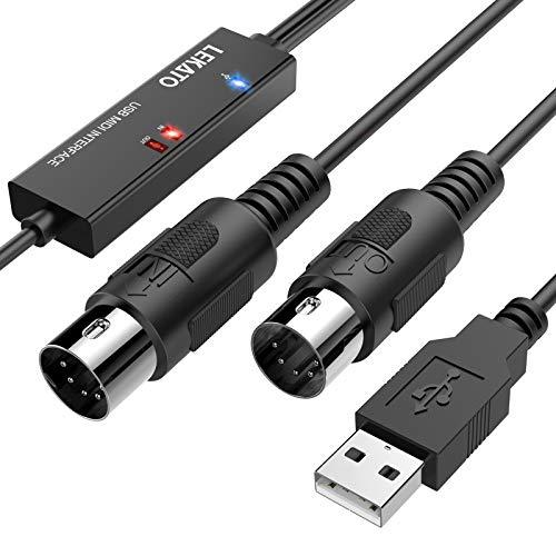 MIDIケーブル USB インターフェース ケーブル キーボード 5PIN-DIN