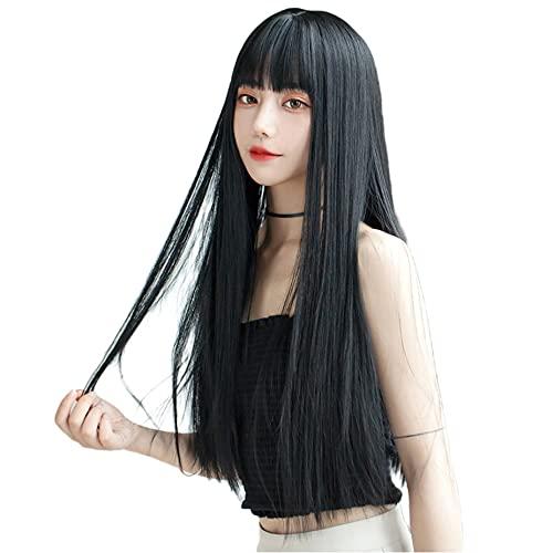 ウィッグ ロング ストレート かつら フルウィッグ 自然 ぱっつん 小顔