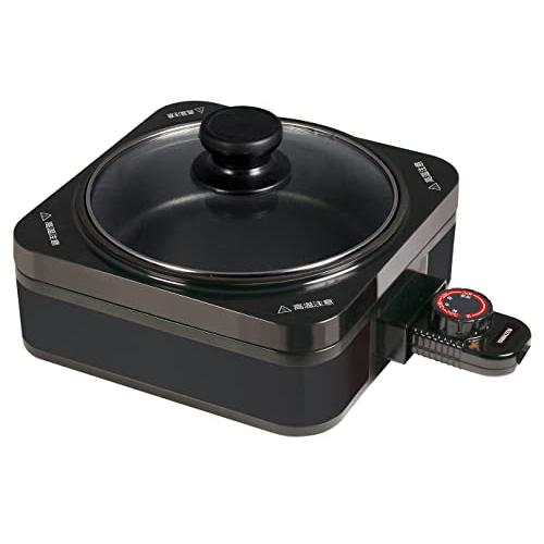 山善] ホットプレート グリル鍋 一人暮らし用 プレート2種 (波型