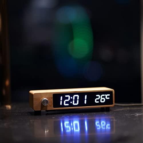 WOOD SHOW Qi充電時計 デジタル 置き時計 ワイヤレス充電 目覚まし時計 