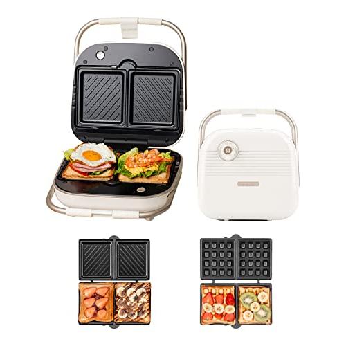 SOLEMOOD ホットサンドメーカー 耳まで焼ける 電気 ワッフル SOLEMOOD ホットサンドメーカー 耳まで焼ける 電気 ワッフル