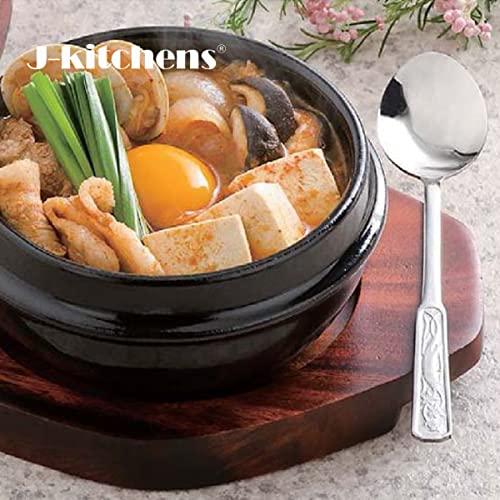 J-kitchens 耐熱陶器 チゲ鍋 トッペギ 19cm 受皿付き韓国製 : べるおさ
