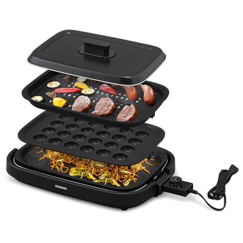 アイリスオーヤマ ホットプレート ブラック 網焼き風ホットプレート 3 