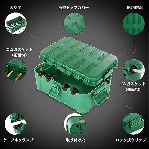 RESTMO コンセントボックス 屋外 電源 防水 ボックス IP54 雨よけ 耐候