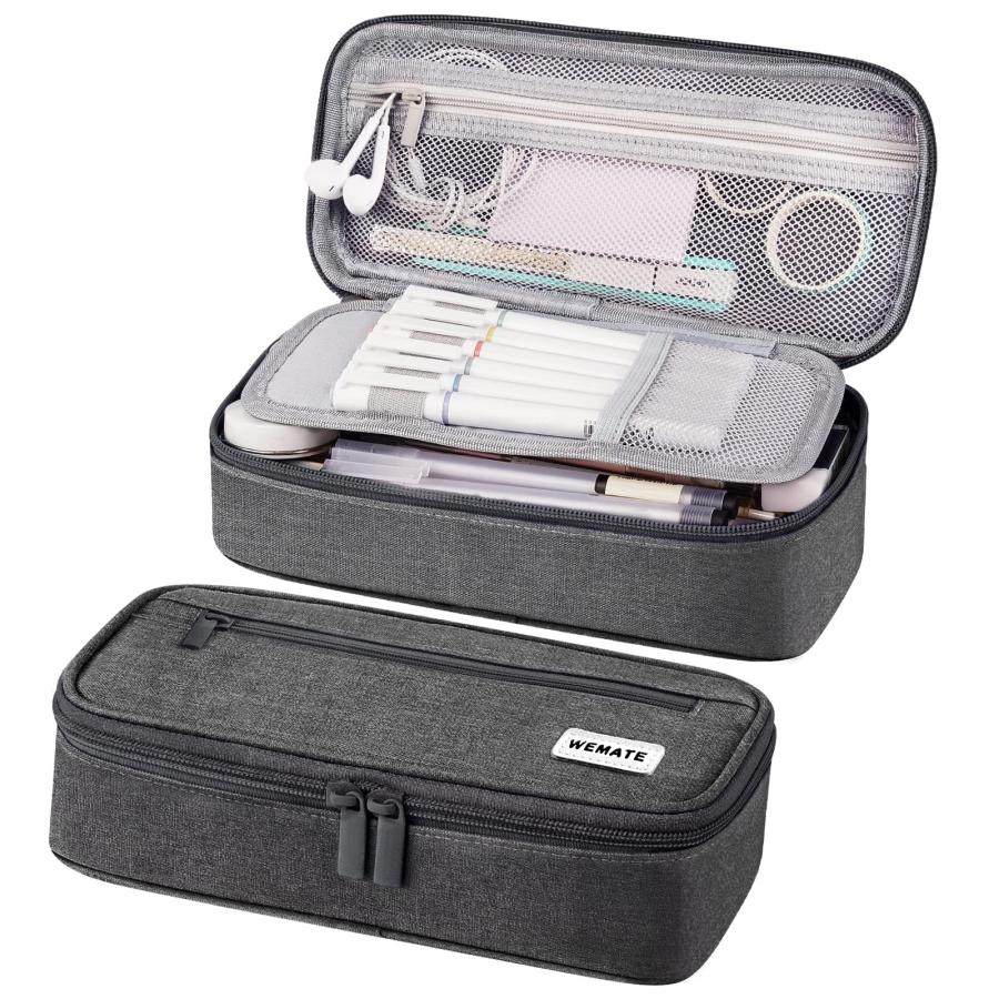 多機能 ペンケース 大容量 シンプル 筆箱 ポリエステル ジッパー 仕分け収納 多機能ペンケース 大容量 シンプル 筆箱 ジッパー付き 仕分け