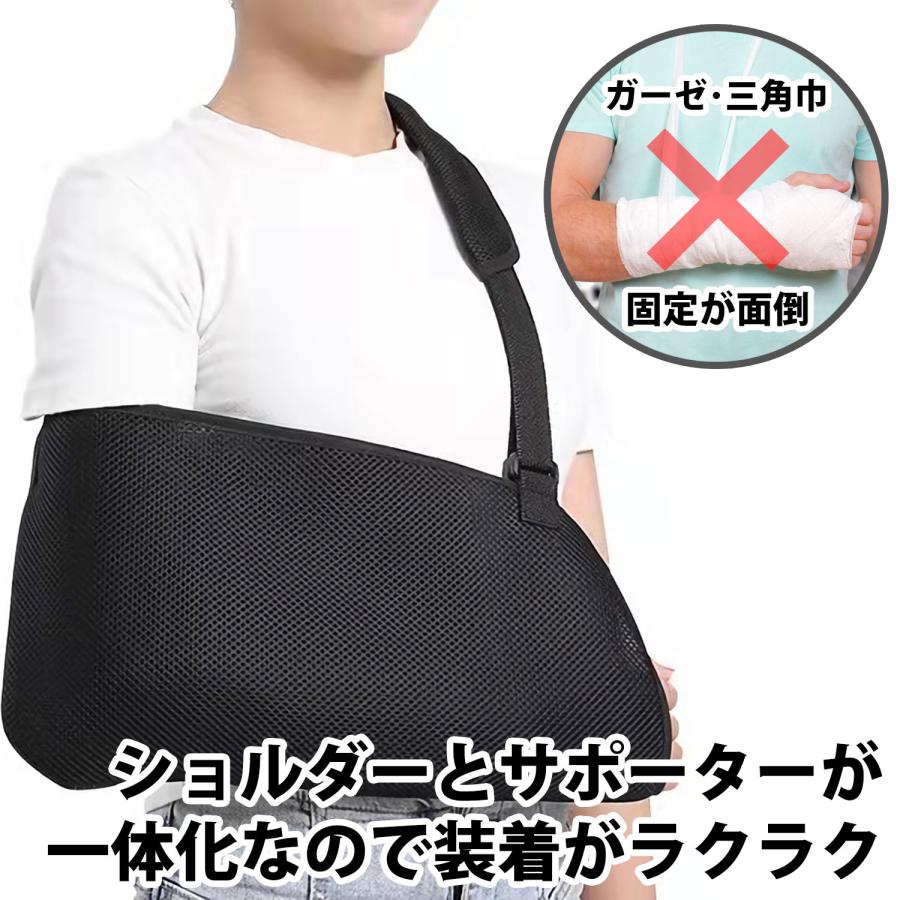 腕吊り サポーター 左右兼用 フリーサイズ 骨折 脱臼 固定 安定