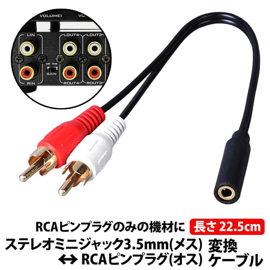 50%offクーポン有 3.5mmステレオミニプラグ to RCAピンプラグ 変換