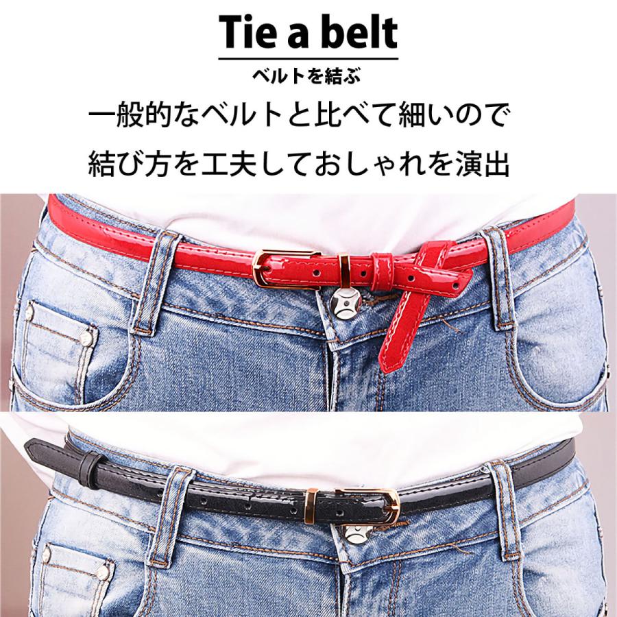 レディース ベルト 細ベルト 女性 ベルト べると 細い おしゃれ 女性用 細いベルト カラーベルト ルドバックル スリムベルト 細 シンプル かわいい |  | 04