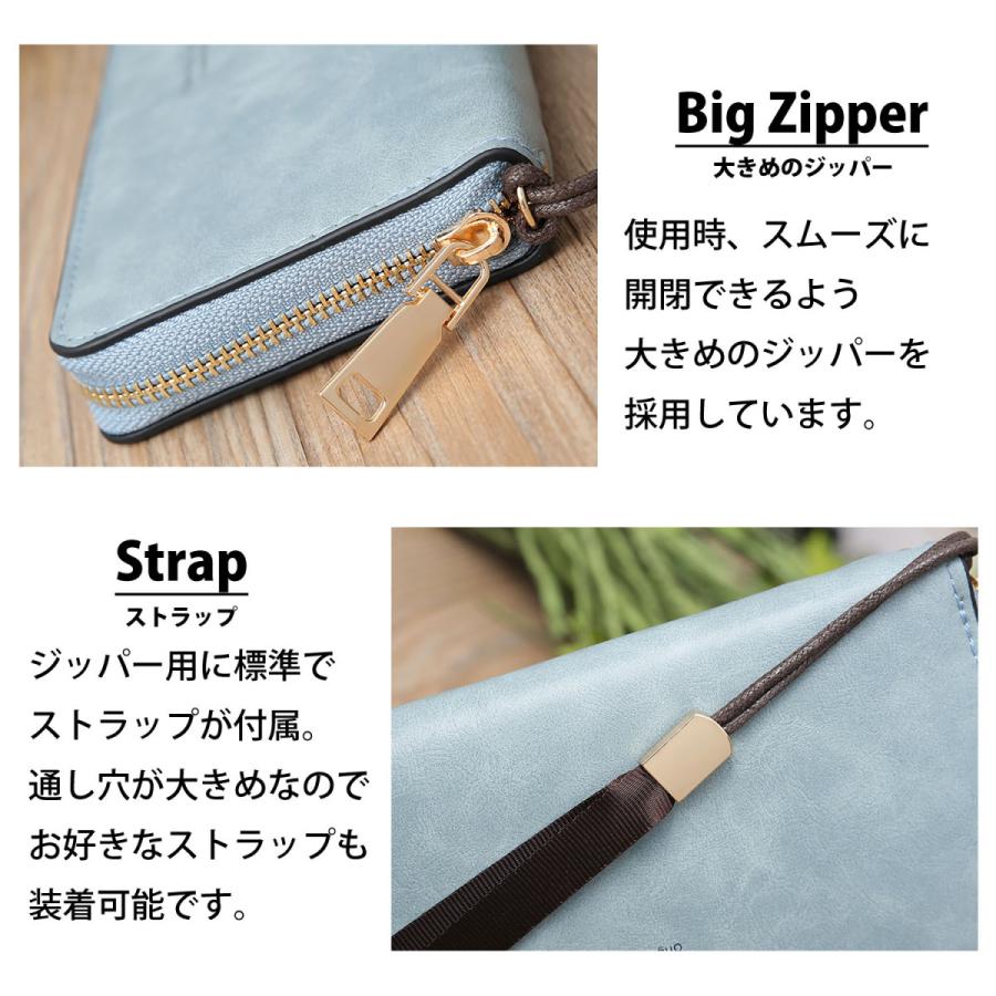 長財布 長サイフ レディース 大容量 ラウンド レザー ファスナー 使い