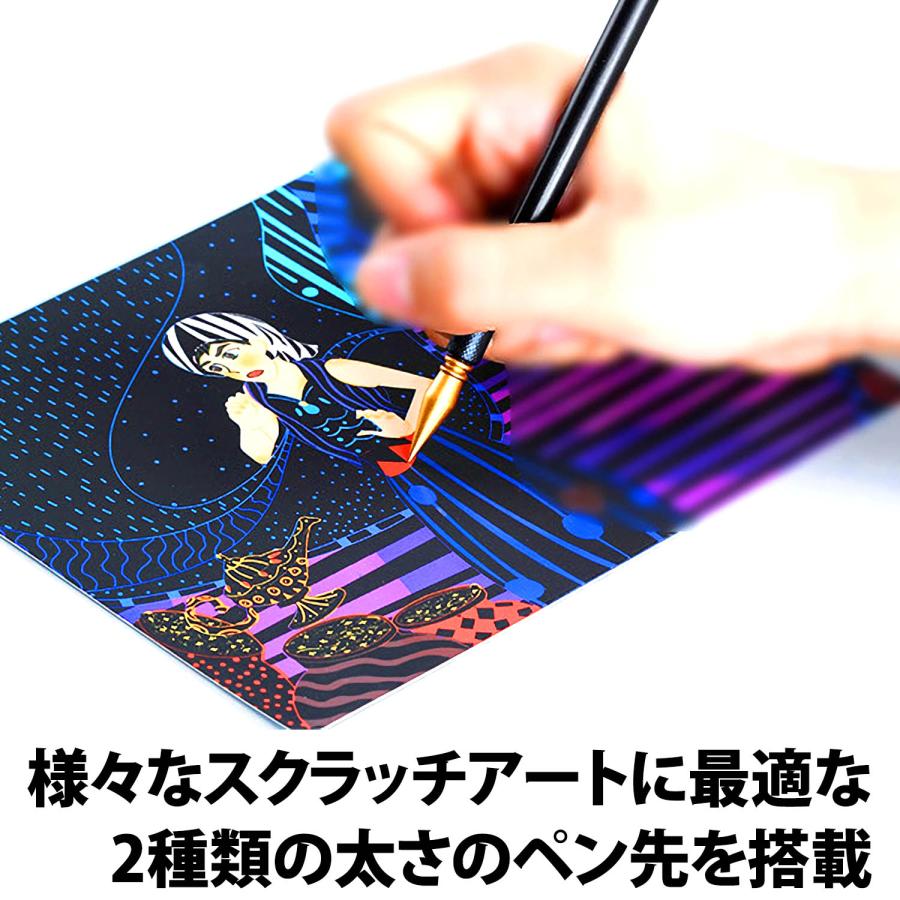 スクラッチペン 3本セット 先端2種類 両端 キャップ 極細 通常 クラッチアート スクラッチカード 入門 初心者 スペン先 潰れ 消耗品 グリップ 互換  交換 |  | 04