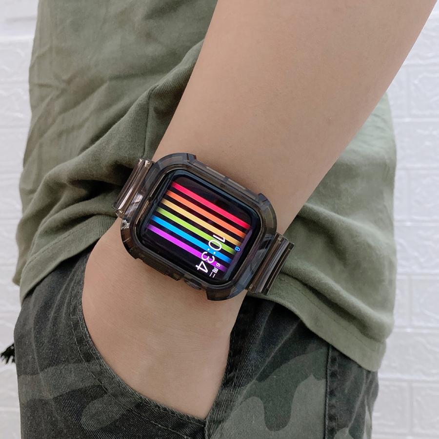 50%offクーポン有 アップルウォッチ バンド 透明 クリア ベルト apple watch series 9 8 7 6 SE 5 4