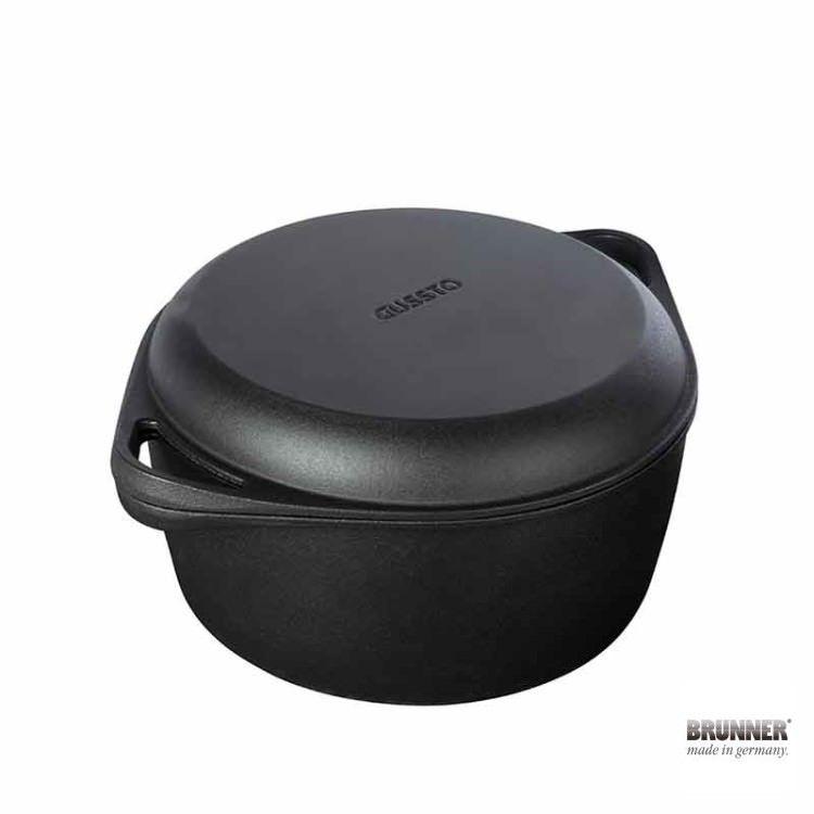 BRUNNER GUSSTO キャセロールラウンド 20cm ブルナー グスト キッチン MADE IN GERMANY ドイツ製 機能美 スタイリッシュ 鋳物鍋 ブラックの画像