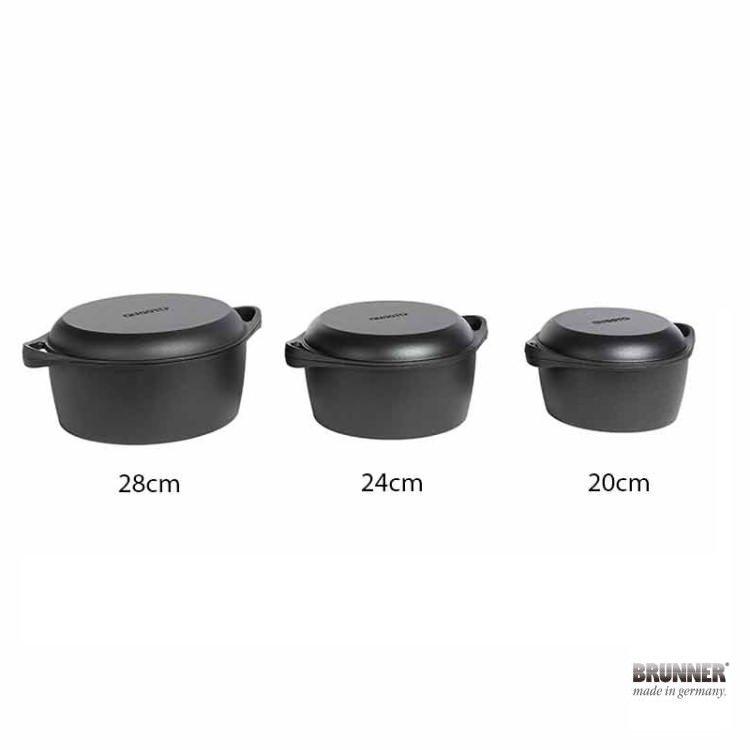 BRUNNER GUSSTO キャセロールラウンド 20cm ブルナー グスト キッチン MADE IN GERMANY ドイツ製 機能美 スタイリッシュ 鋳物鍋 ブラックの画像