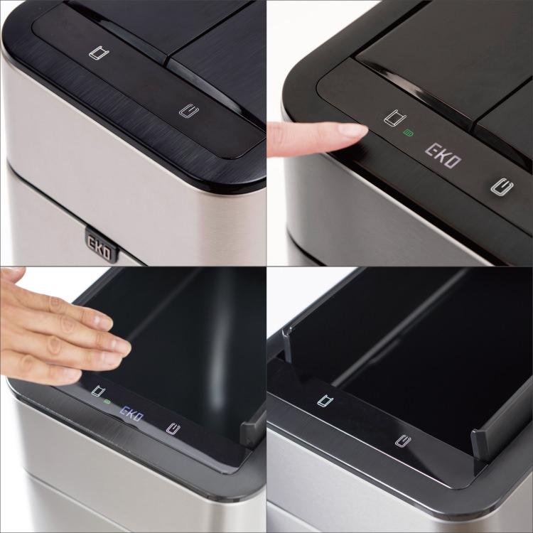 EKO ファントムプロ センサービン18L｜ゴミ箱 2色展開(ブラック/シルバー) ダストボックス センサー ステンレス 軽量 コンパクト ウイルス対策 EK9577-18L_9