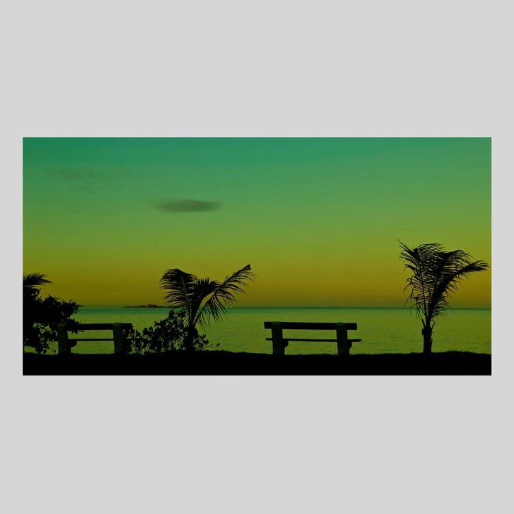 IGREBOW ニューカレドニア 夕暮れの海とヤシの木 アイグレボウ インテリアフォト アルミフレーム Mサイズ カラー写真の画像