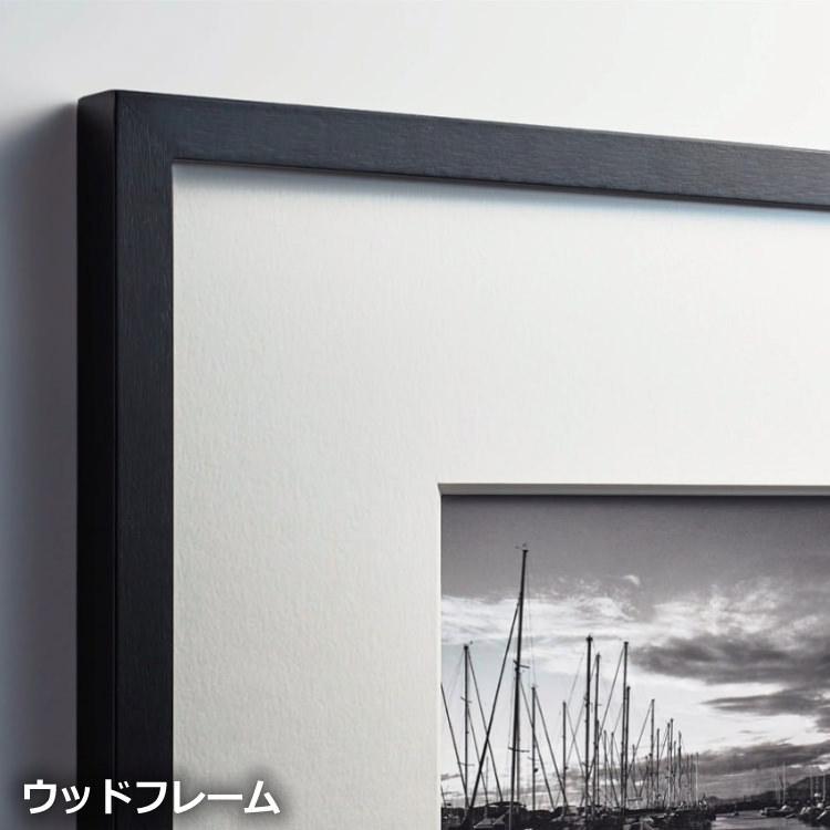 IGREBOW 静岡県 下田沖 夏の海と雲 アイグレボウ インテリアフォト ウッド黒フレーム Sサイズ カラー写真の画像