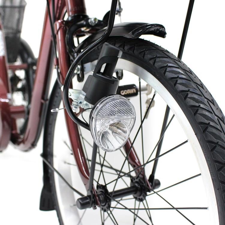 5月下旬頃入荷予定 [三輪自転車] ACTIVE PLUS アクティブプラス｜ノーパンク三輪自転車 MG-TRE20APNL ワインレッド 送料無料 (北海道・沖縄・離島別送料)の画像