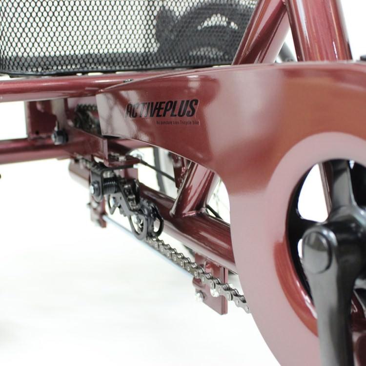 5月下旬頃入荷予定 [三輪自転車] ACTIVE PLUS アクティブプラス｜ノーパンク三輪自転車 MG-TRE20APNL ワインレッド 送料無料 (北海道・沖縄・離島別送料)の画像