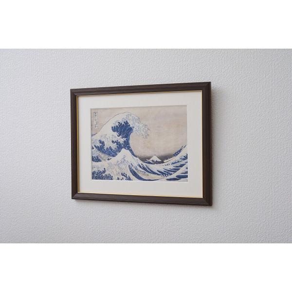 絵画　アートプリント画　額縁　額絵　41x 36 浮世絵額 葛飾北斎「神奈川沖浪裏」 絵画 アート ご自宅用 プレゼント