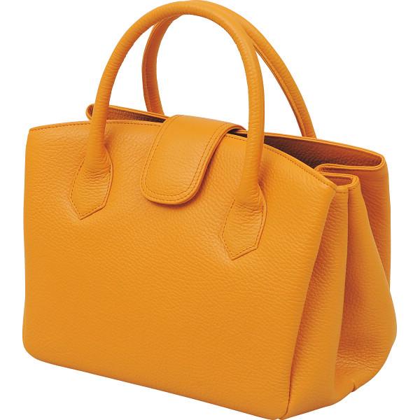 良品工房 日本製牛革ジャバラ式手提バッグ キャメル バッグ 革製品 ご 